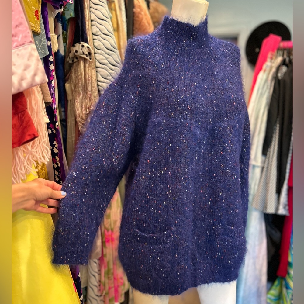 Vintage Royal Blue Mohair Sweater